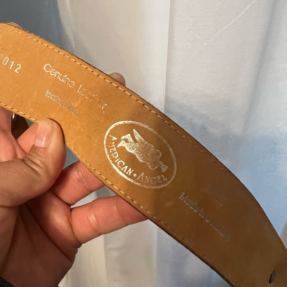 metal accent brown leather womens belt made in colombia size small One Of A Kind - Picture 15 of 15